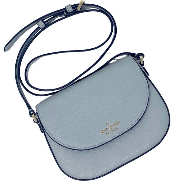 Kate Spade Leila Mini Flap Crossbody Purse in Avalon Mist Green Leather wlr00396 - Picture 1 of 4